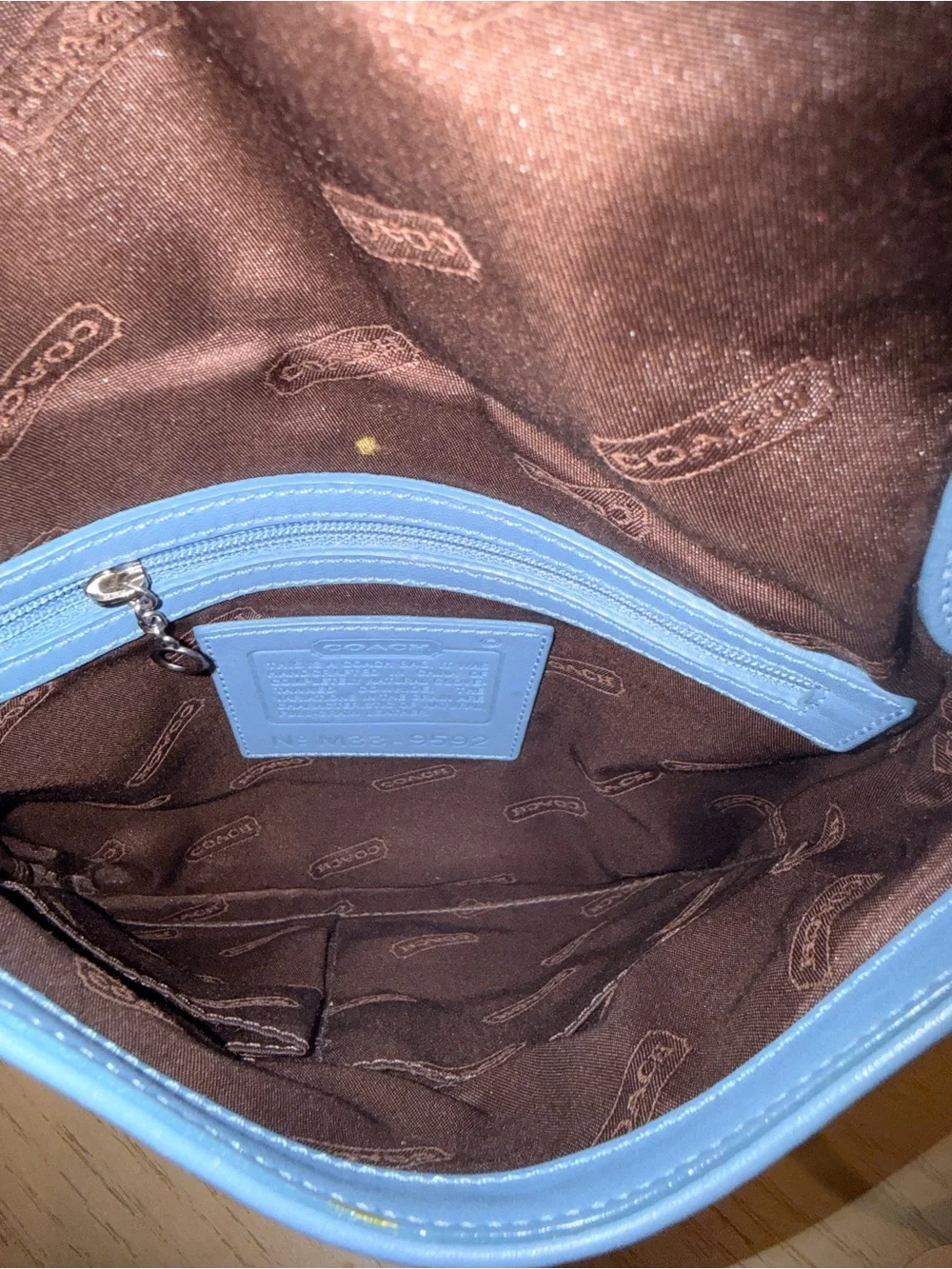 Coach Dusty Blue Leather Buckle Crossbody